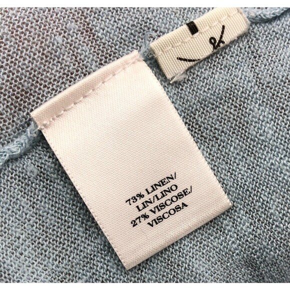 Ann Taylor Linen Blend Lightweight Sweater Top Womens Medium Beach Tropical Boho - Picture 8 of 10